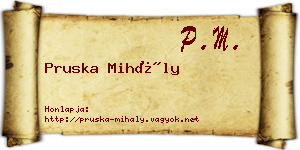 Pruska Mihály névjegykártya