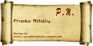Pruska Mihály névjegykártya